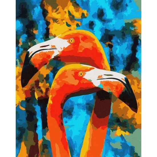Orange Flamingos Painting by Numbers Kit {1}