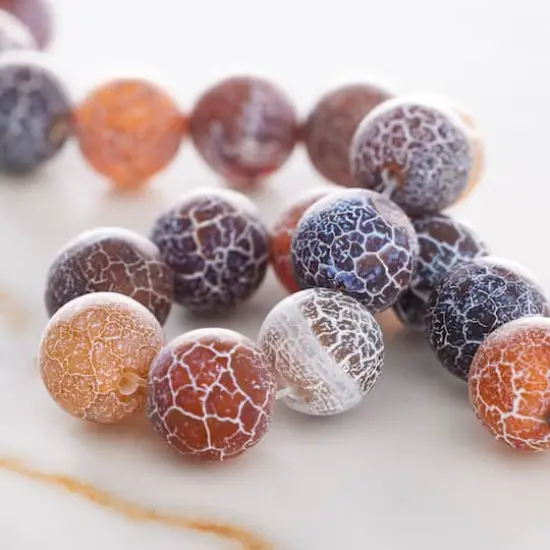 Brown & Black Agate Crackle Matte Round Beads, 10mm by Bead Landing&trade; {3}