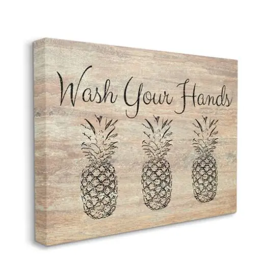 Stupell Industries Wash Your Hands PineappleCanvas Wall Art {1}