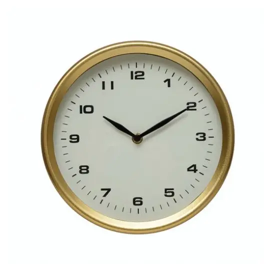 Hello Honey&reg; 10" Brass Finish Metal Table Clock {1}