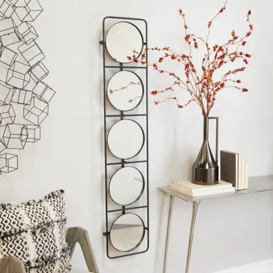 Black Modern Wall Mirror, 12" x 3" x 58" {7}