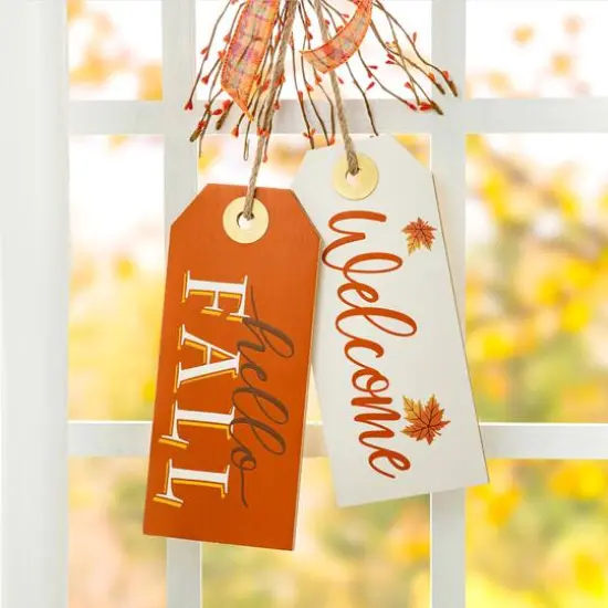 Glitzhome&reg; 24" Fall Wooden Door Hanger {6}