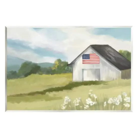 Stupell Industries American Flag on Barn Wall Plaque Art {1}
