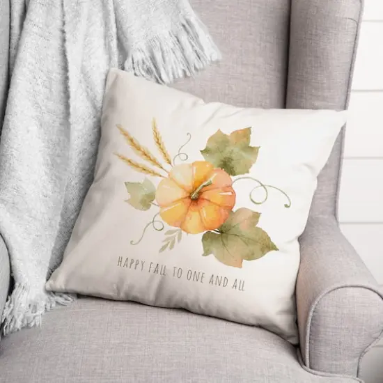 Happy Fall Pumpkin Throw Pillow {3}
