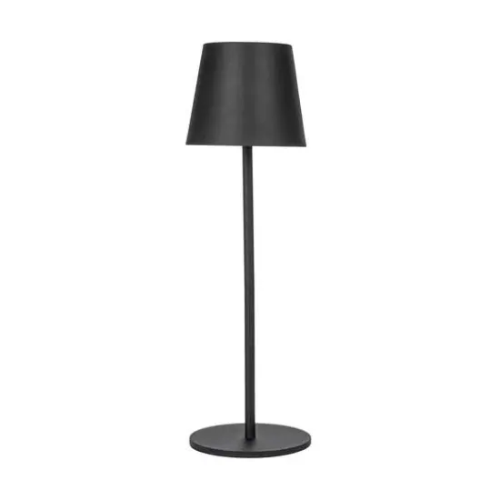Hello Honey® 14.5" Black Round Metal LED Rechargeable Table Lamp {6}