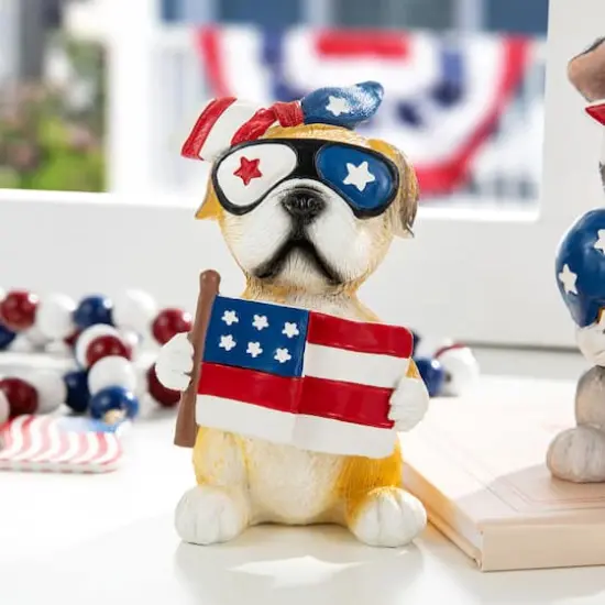 Glitzhome&reg; Patriotic Americana Dog Table D&eacute;cor Set {5}