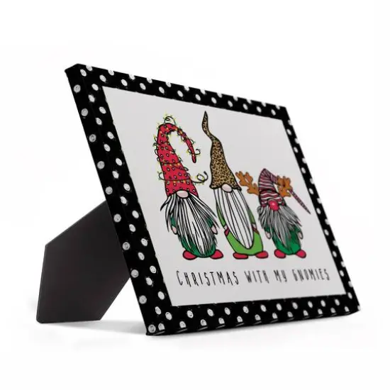 Christmas Is Coming Gnomes Tabletop Canvas Art {3}