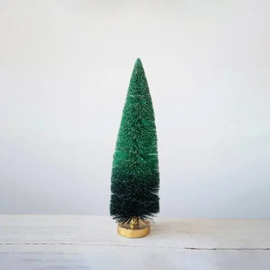 Hello Honey&reg; 16.5" Green Ombre Sisal Bottle Brush Tree with Wood Base {3}