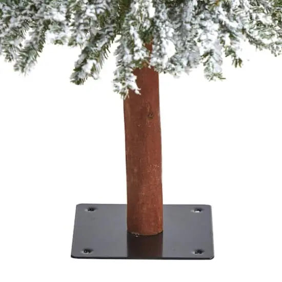 4ft. Pre-Lit Flocked Grand Alpine Artificial Christmas Tree, Clear LED Lights {5}