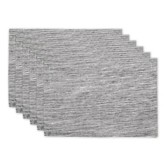 DII® Tonal Recycled Cotton Slubby Rib Placemats, 6ct. Navy/Off White {2}