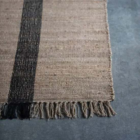 Hello Honey® Natural Jute & Cotton Floor Runner with Black Woven Stripe, 2.5ft.x9ft. {4}