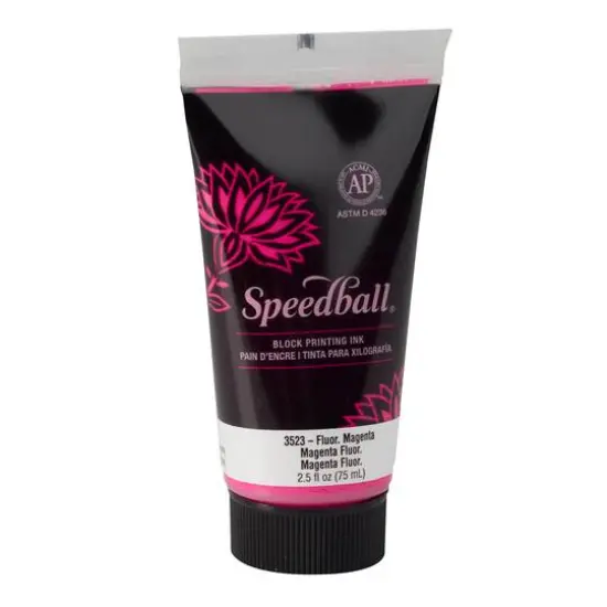 Speedball&reg; Fluorescent Block Printing Ink, 2.5oz. Fluorescent Magenta {1}