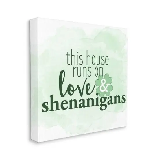 Stupell Industries Love & Shenanigans Family Shamrock Phrase Canvas Wall Art {4}