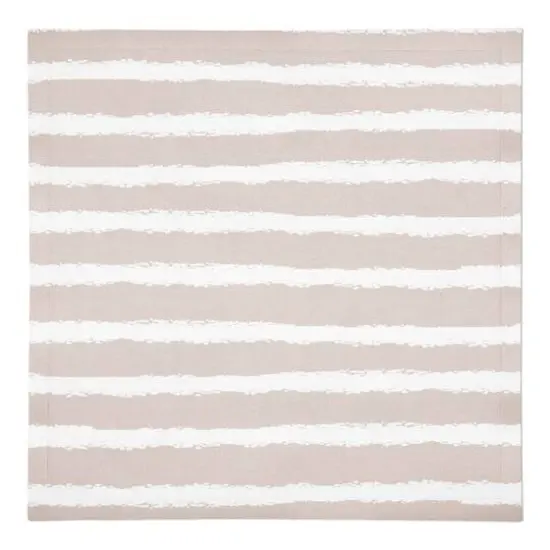 Stripes Cotton Twill Napkin Gray/White {1}