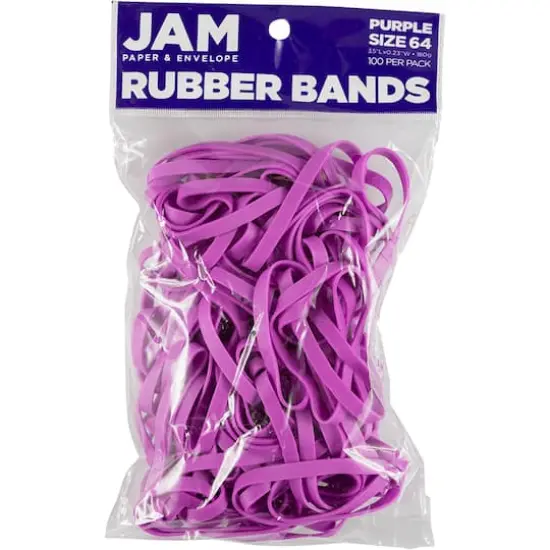 JAM Paper Size 64 Rubber Bands, 100ct. Purple {4}