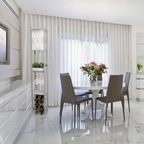 Simple Designs&trade; Floor Lamp Storage Shelf and Wine Rack with Linen Shade Gray {7}