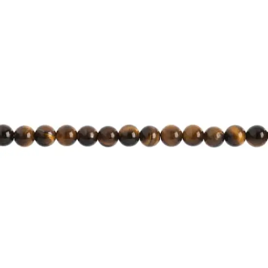 John Bead Earth's Jewels Natural Stone Round Beads, 6mm Tiger's Eye {1}