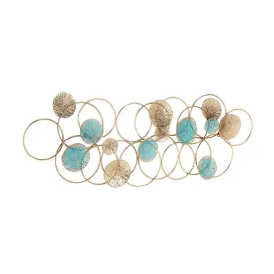 Rose Gold & Blue Contemporary Ornamental Metal Wall D&eacute;cor {3}