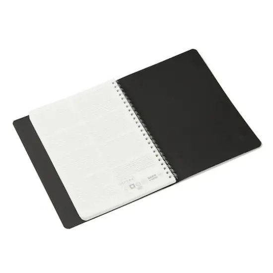 Fabriano® EcoQua Plus A5 Lined Hidden Spiral-Bound Notebook Black {4}