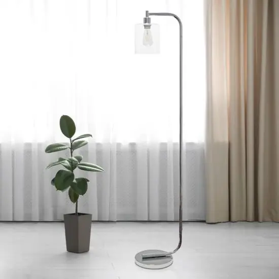 Simple Designs 63" Antique-Style Iron Lantern Floor Lamp Chrome {5}