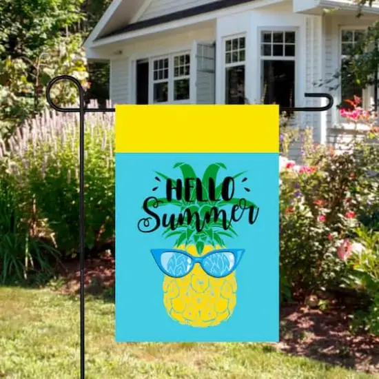 Hello Summer Pineapple Garden Flag {4}