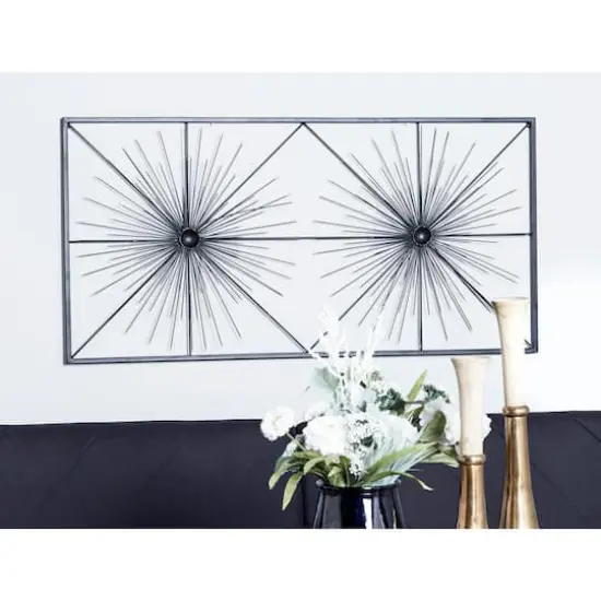 Black Starburst Twins Metal Wall Art {5}