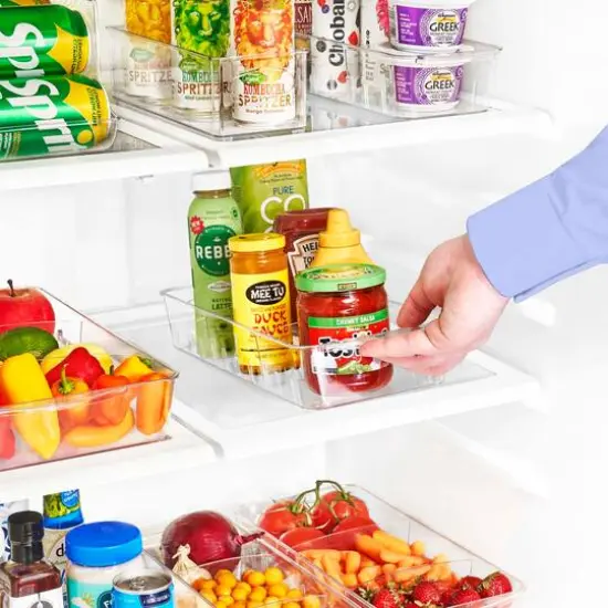 Sorbus Medium Clear Organizing Bins on Wheels with Removable Dividers, 2ct. {3}