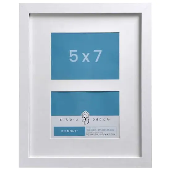 2 Opening 5" x 7" Belmont Frame by Studio D&eacute;cor&reg; White {1}