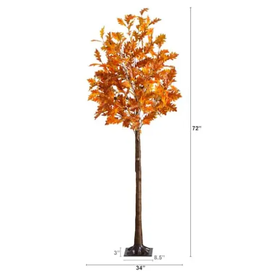 6ft. Pre-Lit Burnt Orange Autumn Maple Artificial Fall Tree with 300 Warm White LED Lights {3}