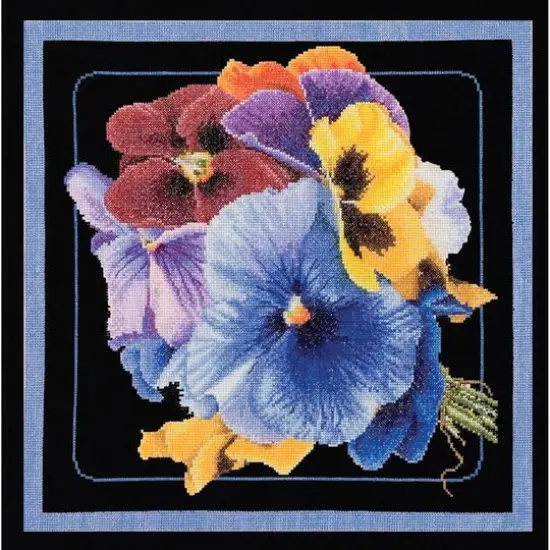 Thea Gouverneur Pansies Cross Stitch Kit {4}