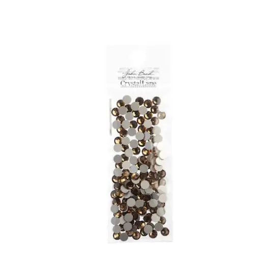 John Bead Crystal Lane SS20 Round Flatback Czech Crystals, 144ct. Smoked Topaz {4}