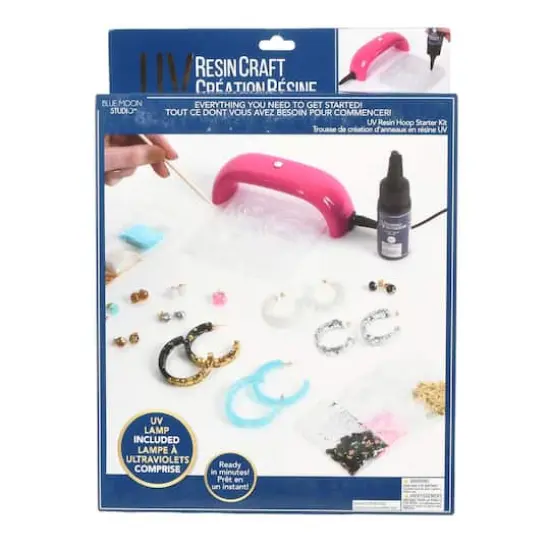 Blue Moon Studio&trade; UV Resin Craft Hoop Earring Starter Kit {6}