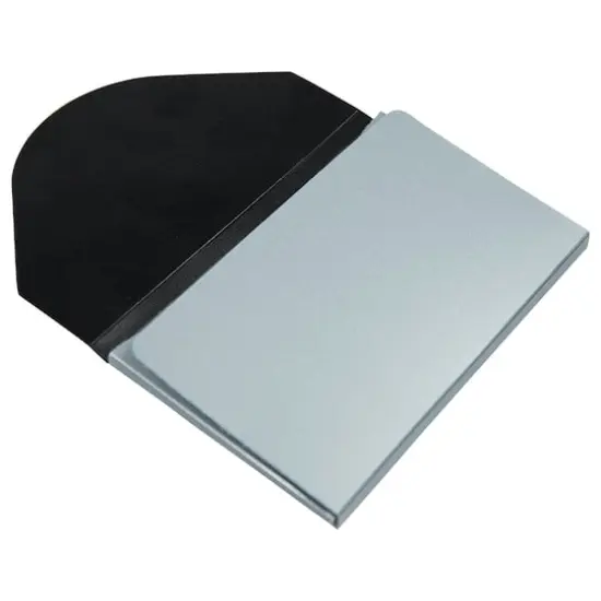 JAM Paper Plastic Business Card Holder Case Silver Metallic {6}