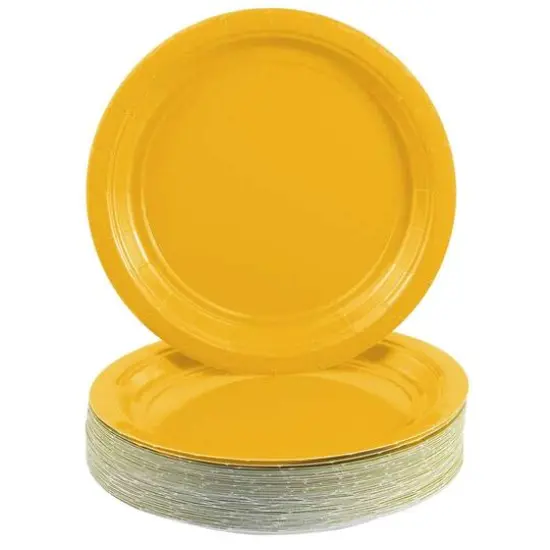 JAM Paper 7" Paper Party Plates, 50ct. Yellow {4}