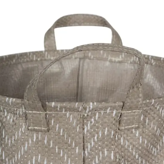 DII&reg; Large Round Stone & Cream Tribal Chevron PE-Coated Woven Paper Laundry Bin, 2ct. {4}