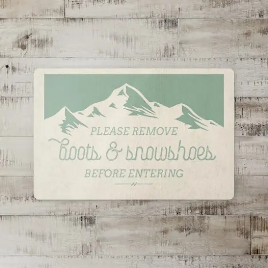 Boots And Snowshoes Mountain 27x18 Floor Mat {3}