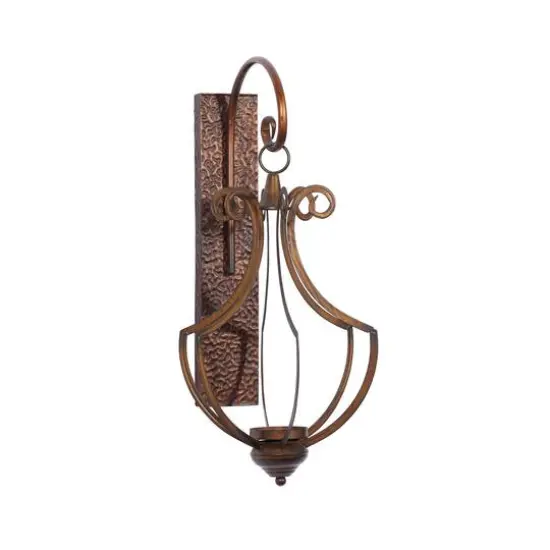 Bronze Iron Rustic Candle Wall Sconce, 25" x 13" x 12" {3}
