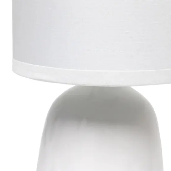 Simple Designs 10" Thimble Base Ceramic Table Lamp Off White {7}