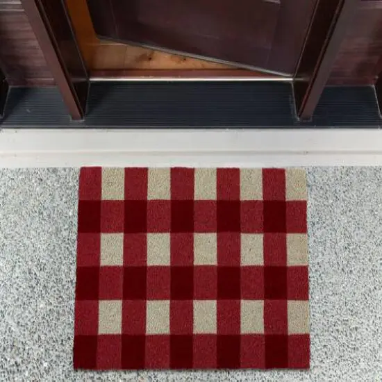 DII&reg; Red & White Buffalo Check Doormat {7}
