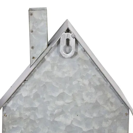 Set of 2 Grey Metal Farmhouse Candle Holder, 13", 18" {7}