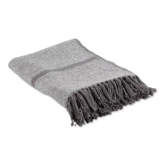 DII&reg; Striped Homespun Throw Gray {5}