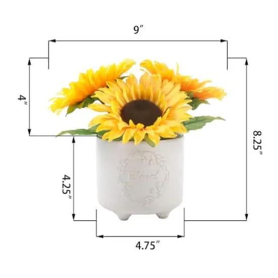 Flora Bunda&reg; Sunflowers in Blessed Ceramic Planter {3}