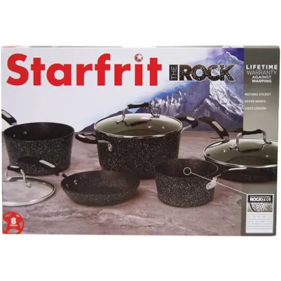 THE ROCK by Starfrit 8-Piece Cookware Set With Bakelite Handles {4}