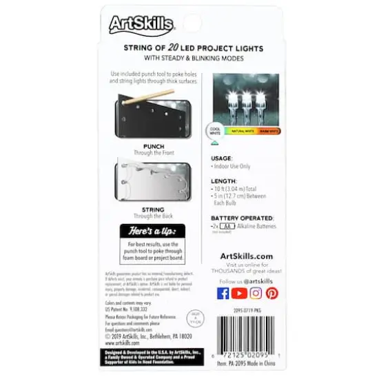 ArtSkills&reg; 20ct. Cool White LED String Lights {8}