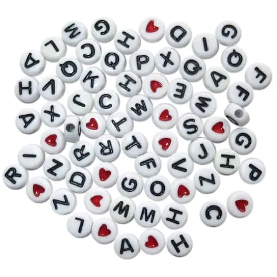 White Round Alphabet Beads by Creatology&trade; {1}