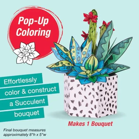 Faber-Castell&reg; Succulents Pop Up Coloring Bouquet {5}
