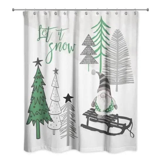 Let It Snow Tree Gnome Shower Curtain {1}