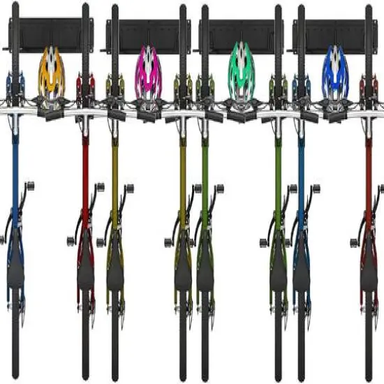 NEX&trade; 16.5" Black 6-Bicycle Storage Wall Rack {7}