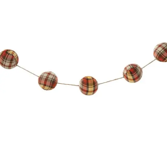 Glitzhome&reg; 78.75" Fall Plaid Balls Garland {8}
