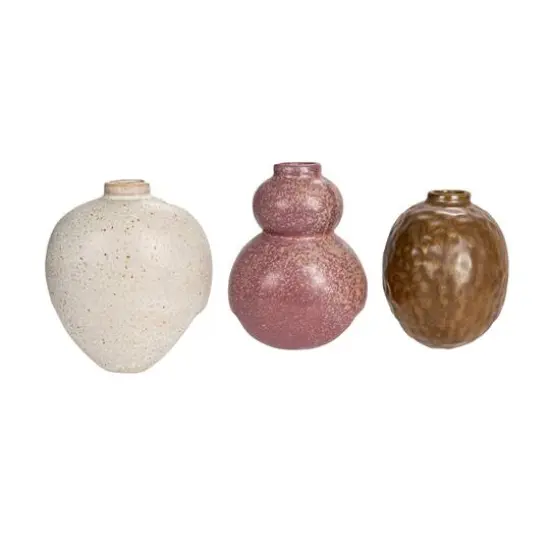 Hello Honey&reg; Multicolor Variously Shaped Stoneware Wall Vase Set {4}